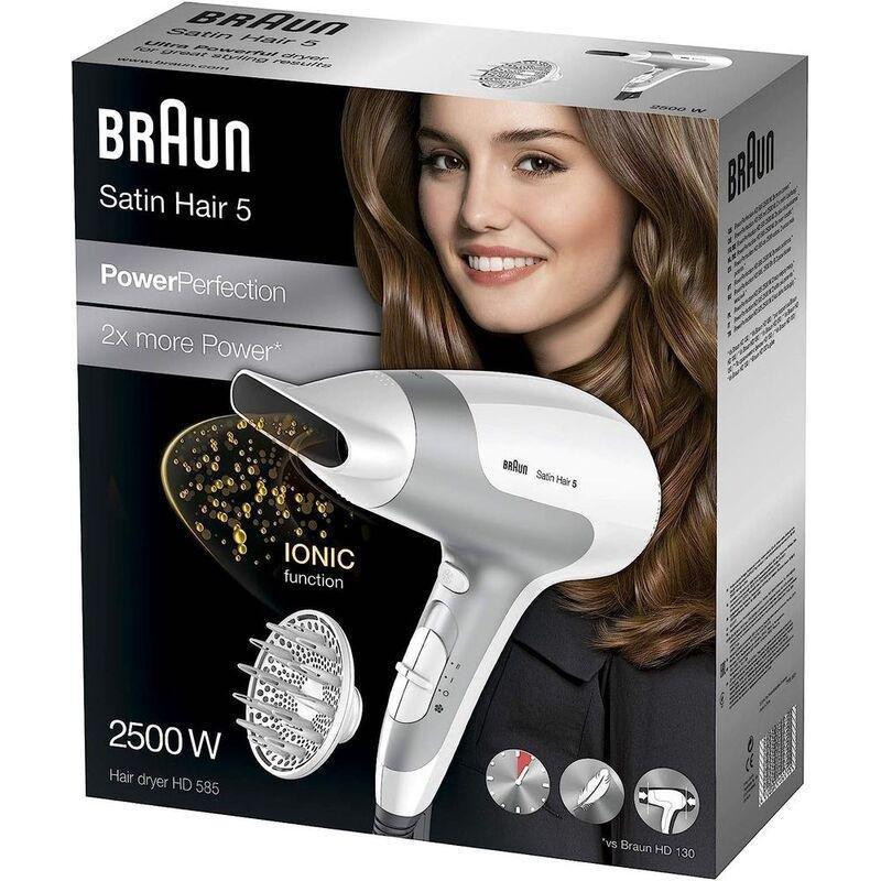 Braun HD585 Satin Hair 5 Ionic Power Perfection Dryer - White, , large image number 2