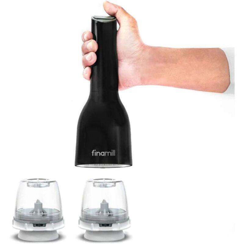 FINAMILL - FinaMill Battery Operated Spice Grinder with Two Pods- Midnight Black