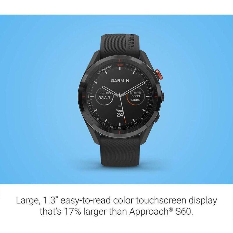 Garmin Approach S62 Bundle Black Ceramic Bezel with Black Silicone Band Smartwatch, , large image number 3