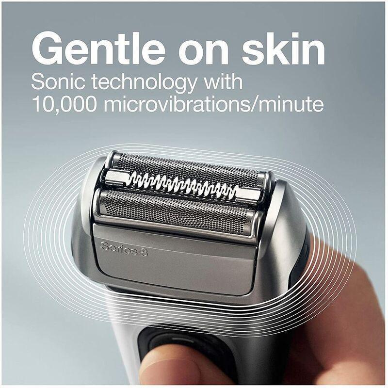 Braun Series 8 8467cc Wet & Dry Shaver with 5-in-1 SmartCare Center and Travel Case - Silver, , large image number 4