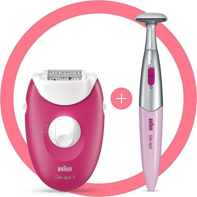Braun Silk-epil 3420 Epilator Plus Massage Rollers and Bikini Trimmer (SE 3321) - Raspberry Pink, , large image number 0