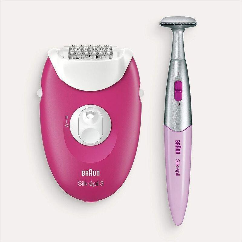BRAUN - Braun Silk-epil 3420 Epilator Plus Massage Rollers and Bikini Trimmer (SE 3321) - Raspberry Pink