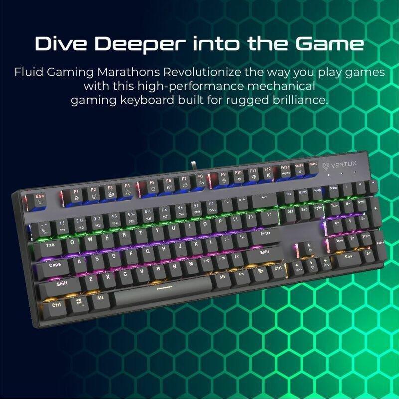 Vertux Tactical Tactile Mechanical Gaming Keyboard, , large image number 1