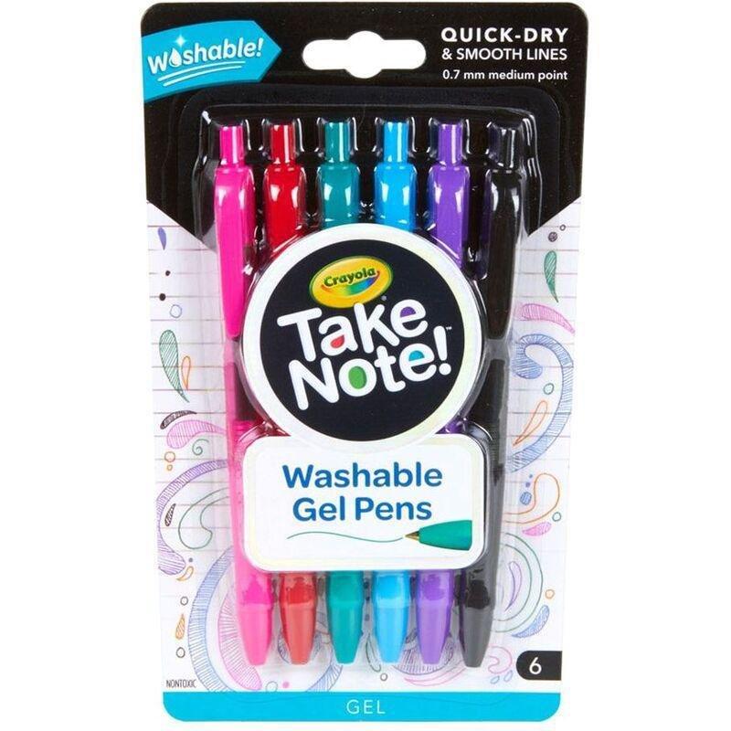 Crayola Take Note Washable Gel Pens (Set of 6), , large image number 0