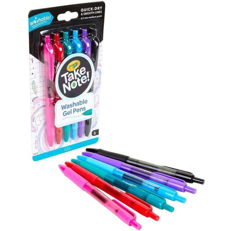 Crayola Take Note Washable Gel Pens (Set of 6), , large image number 1