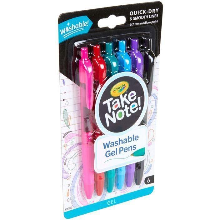 Crayola Take Note Washable Gel Pens (Set of 6), , large image number 2