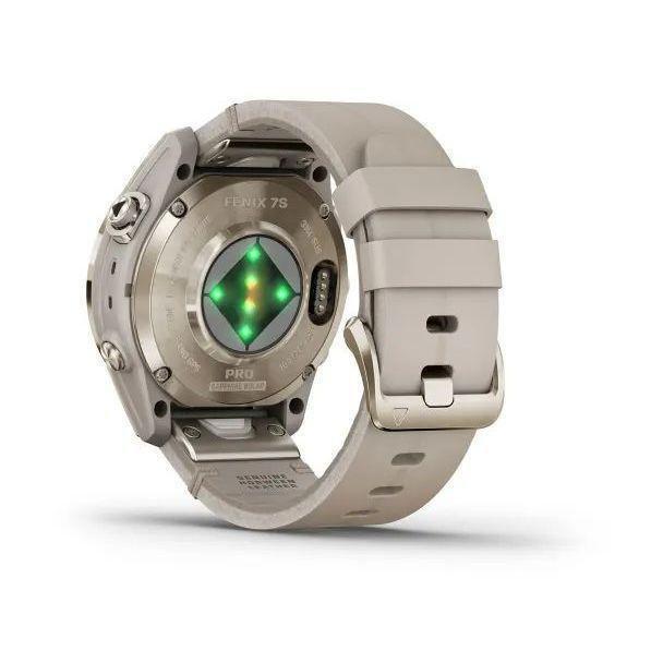 Garmin fenix 7S Pro - Sapphire Solar Edition Smartwatch - Soft Gold with Limestone Leather Band (42mm), , large image number 2