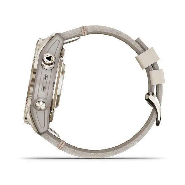 Garmin fenix 7S Pro - Sapphire Solar Edition Smartwatch - Soft Gold with Limestone Leather Band (42mm), , large image number 3