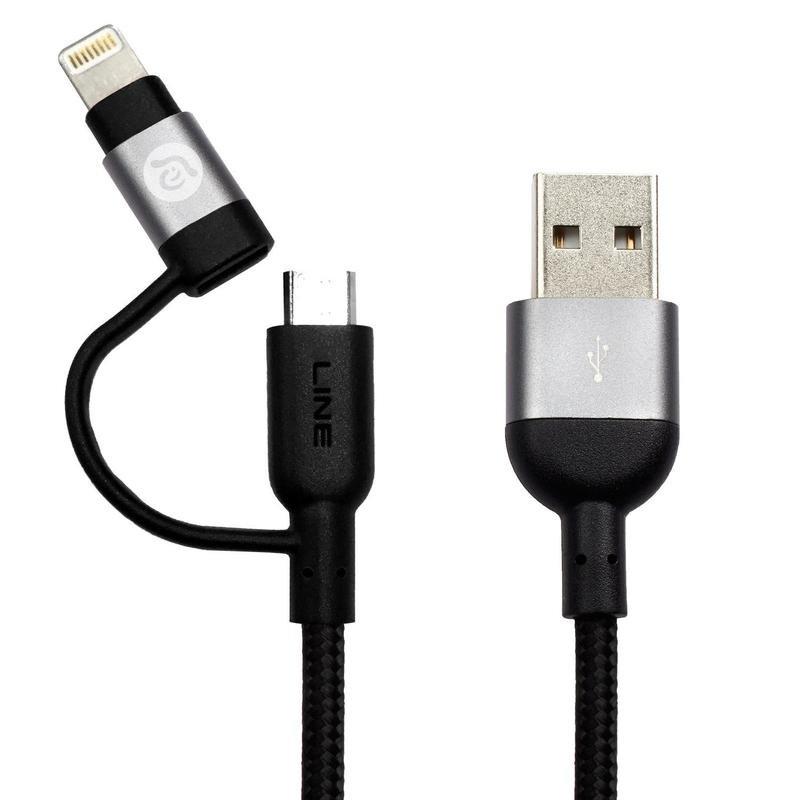 Adam Elements PeAk Duo II MFi Lightning & Micro-USB Cable Grey 20cm, , large image number 0