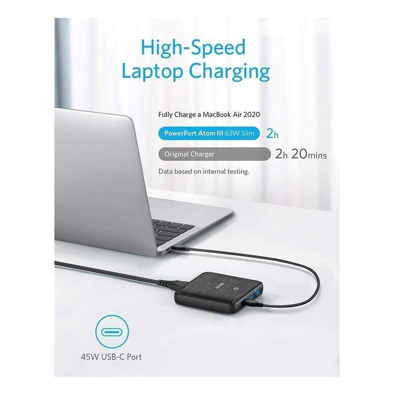 Anker PowerPort Atom III 63W Slim Charger Black Fabric, , large image number 6