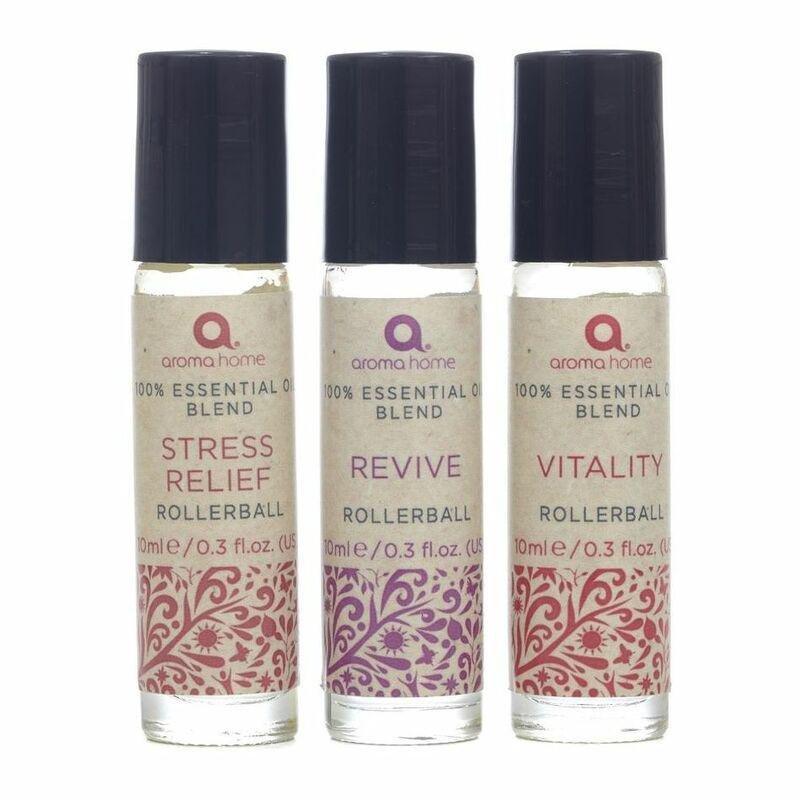 Aroma Home Mood Boster 100&#37; Essential Oil Blends Rollerball Vitality/Revive/Stress Relief (3x 10ml), , large image number 0