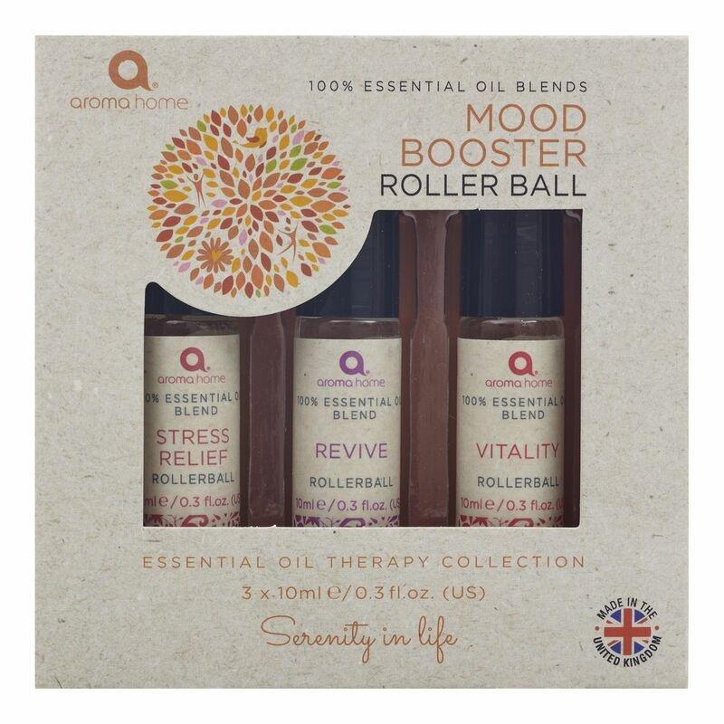 Aroma Home Mood Boster 100&#37; Essential Oil Blends Rollerball Vitality/Revive/Stress Relief (3x 10ml), , large image number 2