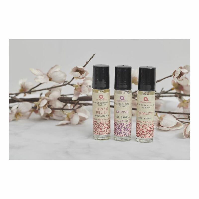Aroma Home Mood Boster 100&#37; Essential Oil Blends Rollerball Vitality/Revive/Stress Relief (3x 10ml), , large image number 3