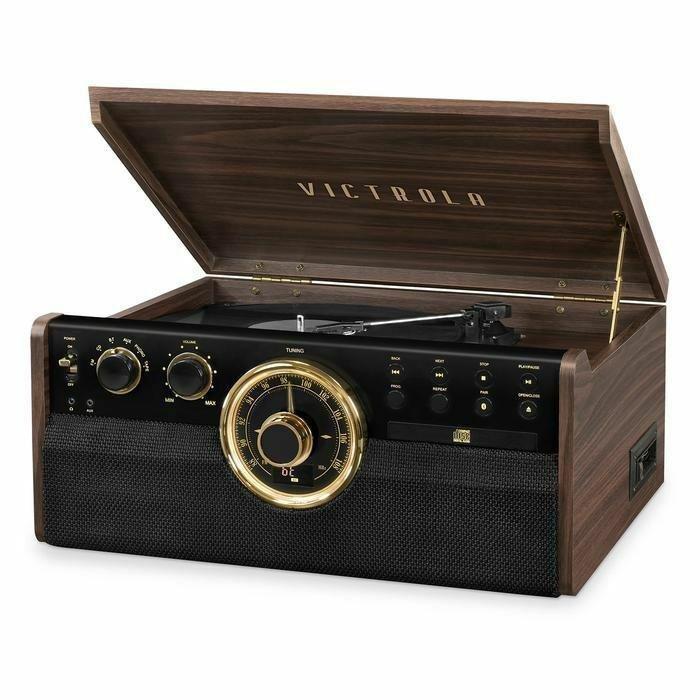 Victrola Empire 6-in-1 Bluetooth Turntable Music Center with Vinyl/CD/Cassette player/Radio/AUX, , medium