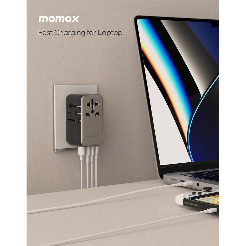 Momax 1-World 120W GAN 4 Ports AC Travel Adapter With 100W USB-C To USB-C Cable, , large image number 4