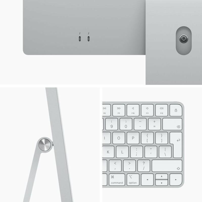 Apple iMac 24-Inch Retina 4.5K Apple M1 Chip with 8-Core CPU/7-Core GPU/8GB/256GB 2 Ports Silver (Arabic/English), , large image number 2