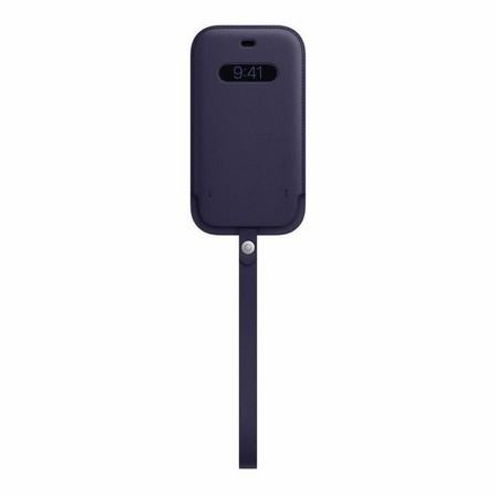 APPLE - Apple Leather Sleeve with MagSafe Deep Violet for iPhone 12 Pro/12