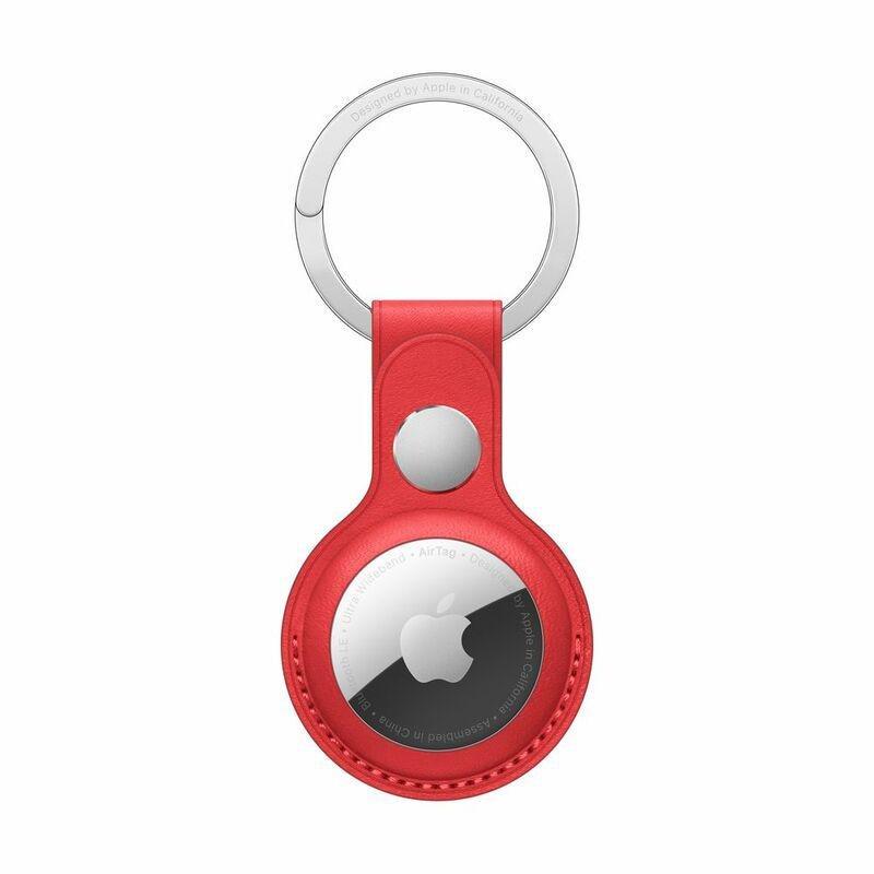 Apple Airtag Leather Key Ring (Product)Red, , large image number 0
