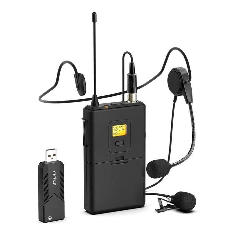 Fifine K031B Wireless USB Computer Lapel Microphone with Headset, , large image number 0