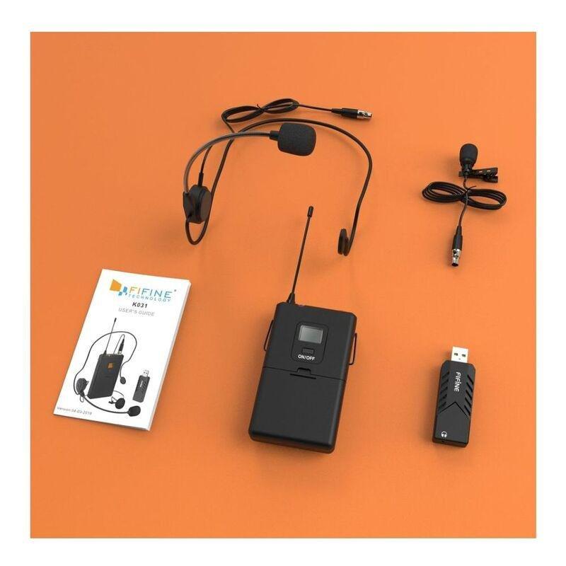 Fifine K031B Wireless USB Computer Lapel Microphone with Headset, , large image number 1