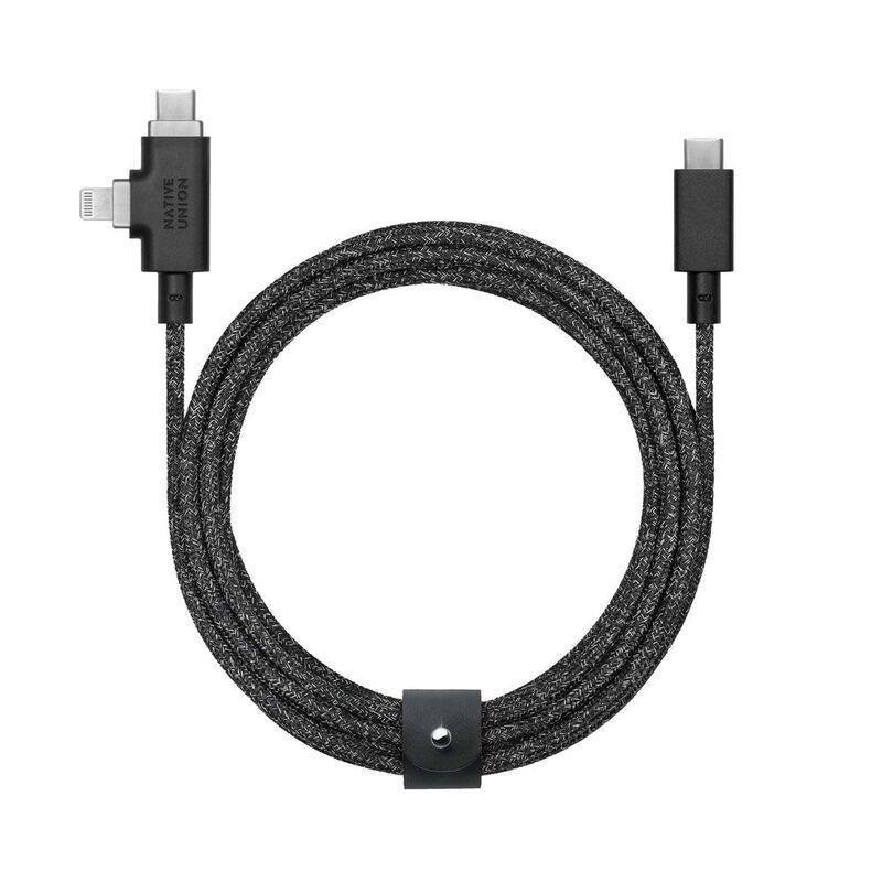 Native Union Belt 2.4M Cable - Duo Pro - 240W - USB-C To ( C + Lightining) - Cosmos, , large image number 0
