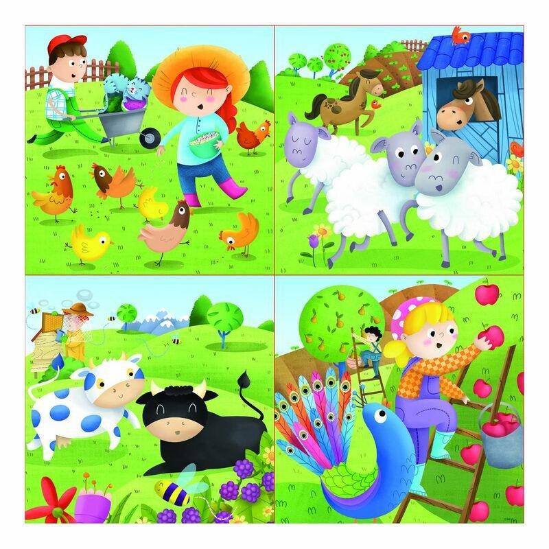 Educa 6-9-12-16 Pcs Farm Animals Progressive Jigsaw Puzzles (Set of 4), , large image number 1