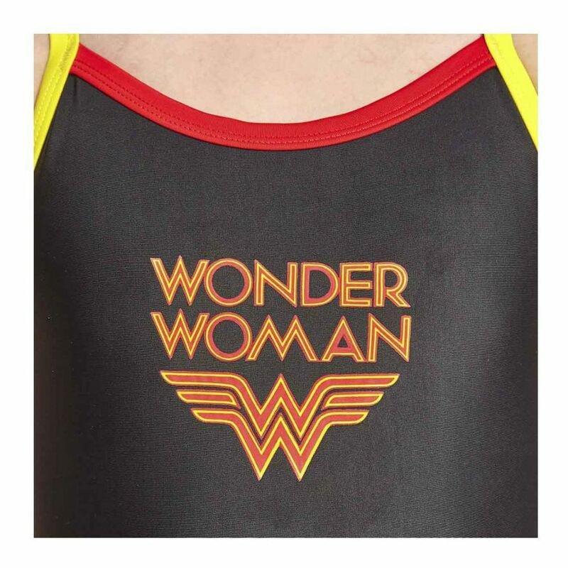 Zoggs Wonderwoman Strikeback Onepiece Black Youth Girls32, , large image number 1