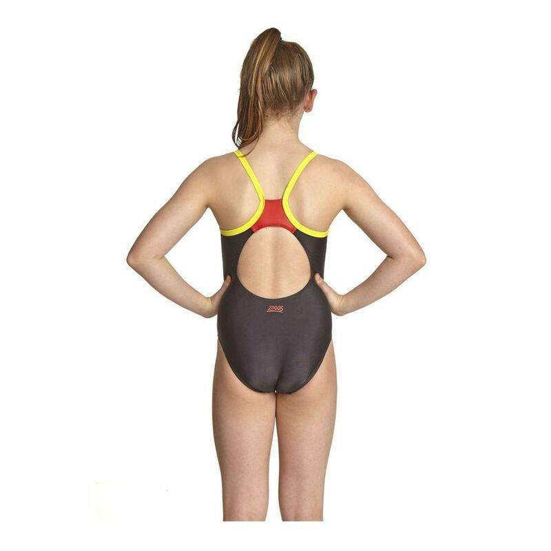 Zoggs Wonderwoman Strikeback Onepiece Black Youth Girls32, , large image number 2