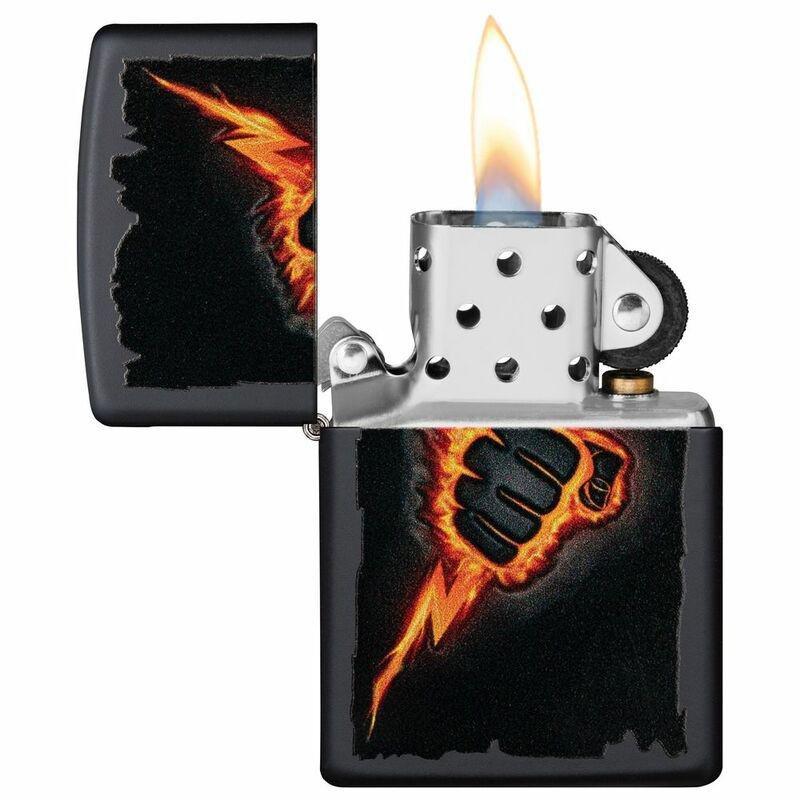Zippo 218 CI412372 Lightning Bolt Fist Design Lighter, , large image number 1