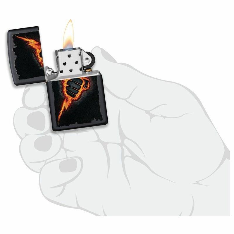 Zippo 218 CI412372 Lightning Bolt Fist Design Lighter, , large image number 4
