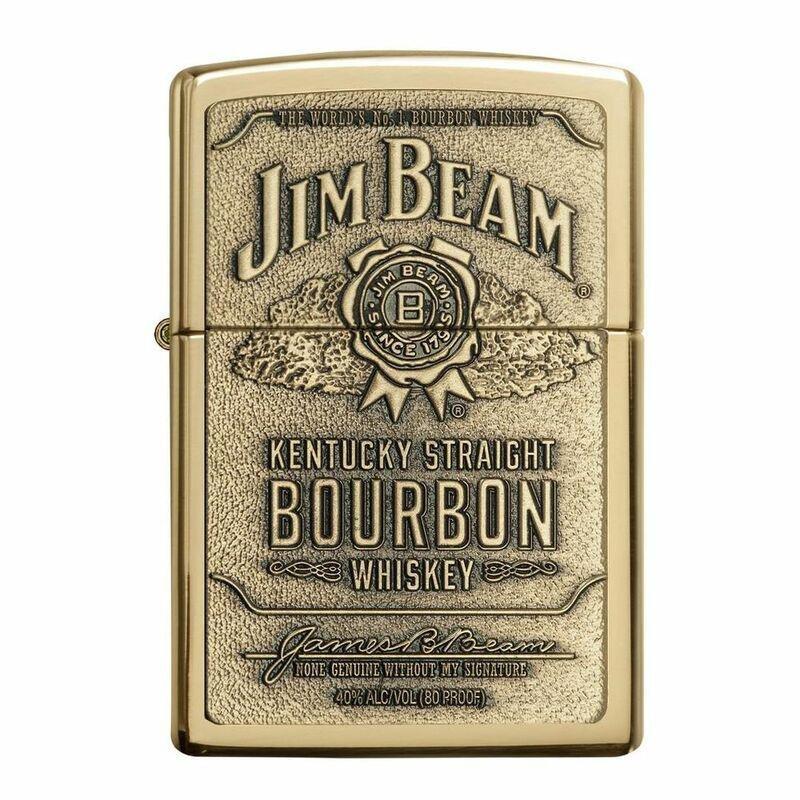 Zippo 254 BJB 929 Jim Beam Emblem Brass Lighter, , large image number 2