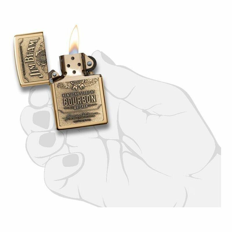 Zippo 254 BJB 929 Jim Beam Emblem Brass Lighter, , large image number 3