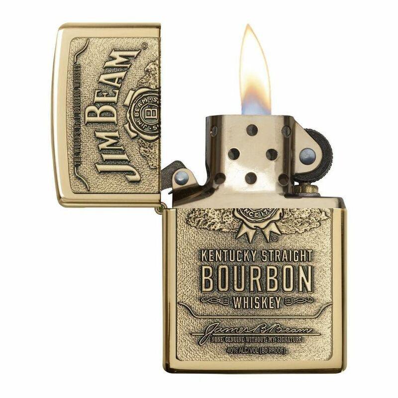 Zippo 254 BJB 929 Jim Beam Emblem Brass Lighter, , large image number 4