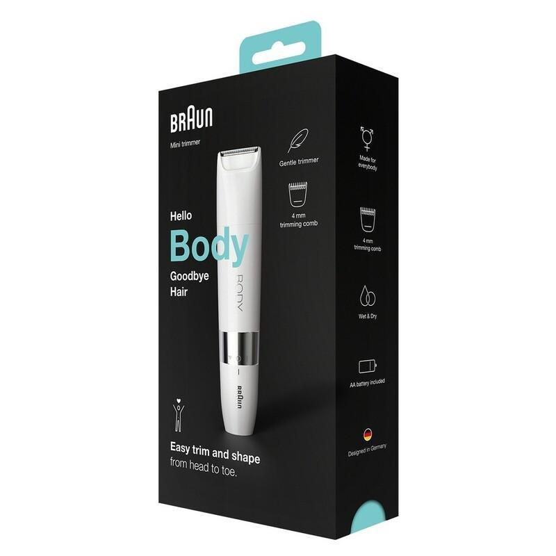 Braun BS1000 Wet & Dry Body Mini Trimmer With Trimming Comb White, , large image number 2