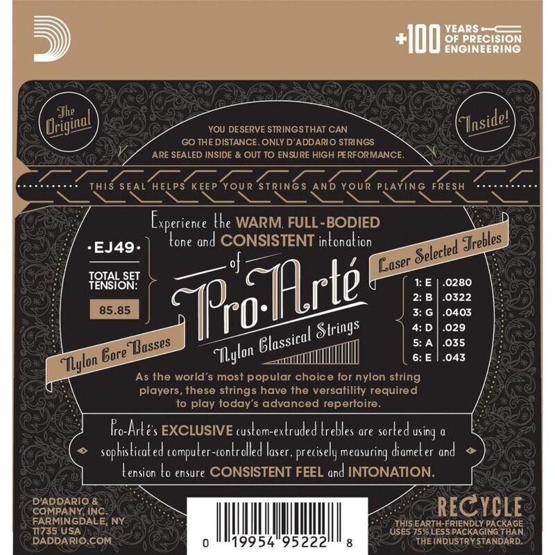 D'Addario Classical Guitar Strings Pro-Arte Black Nylon - Normal Tension, , large image number 1