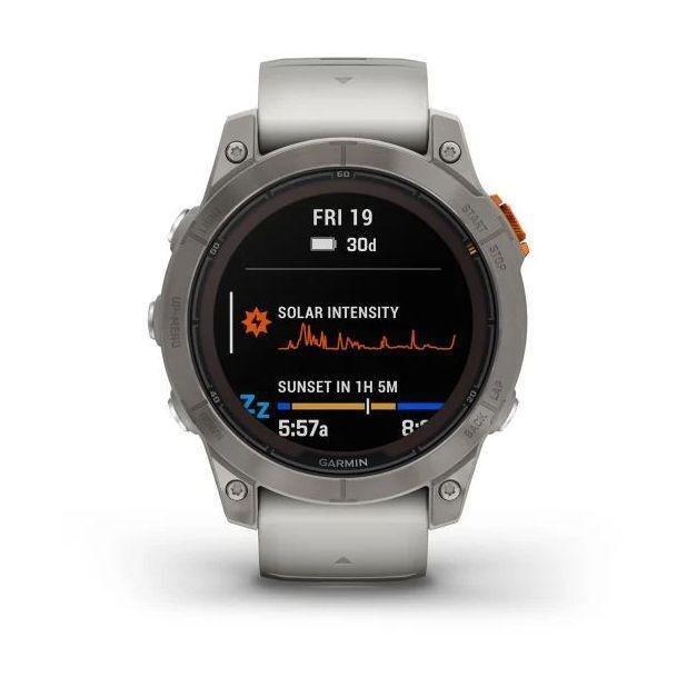 Garmin fenix 7 Pro - Sapphire Solar Edition Smartwatch - Titanium with Fog Gray/Ember Orange Band (47mm), , large image number 1