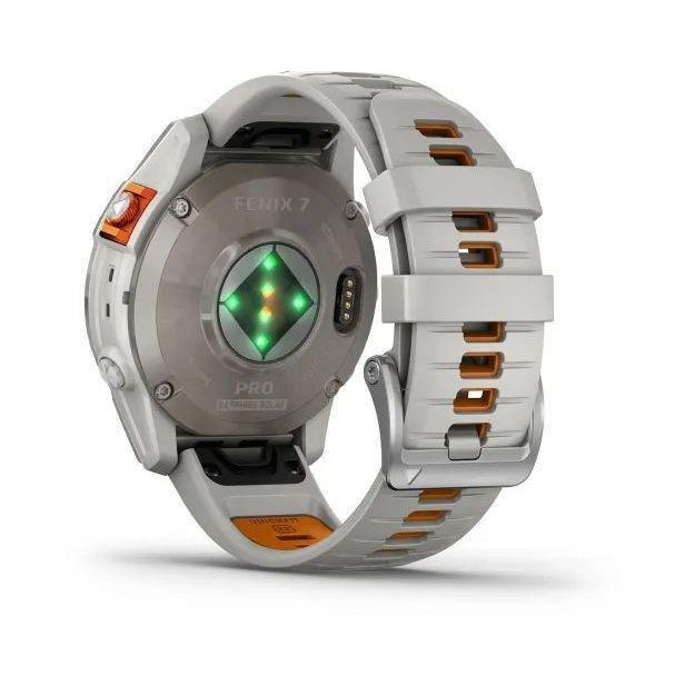 Garmin fenix 7 Pro - Sapphire Solar Edition Smartwatch - Titanium with Fog Gray/Ember Orange Band (47mm), , large image number 2