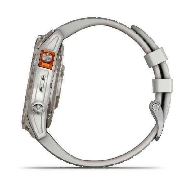 Garmin fenix 7 Pro - Sapphire Solar Edition Smartwatch - Titanium with Fog Gray/Ember Orange Band (47mm), , large image number 3