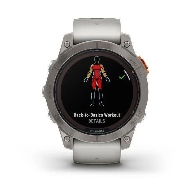 Garmin fenix 7 Pro - Sapphire Solar Edition Smartwatch - Titanium with Fog Gray/Ember Orange Band (47mm), , large image number 4