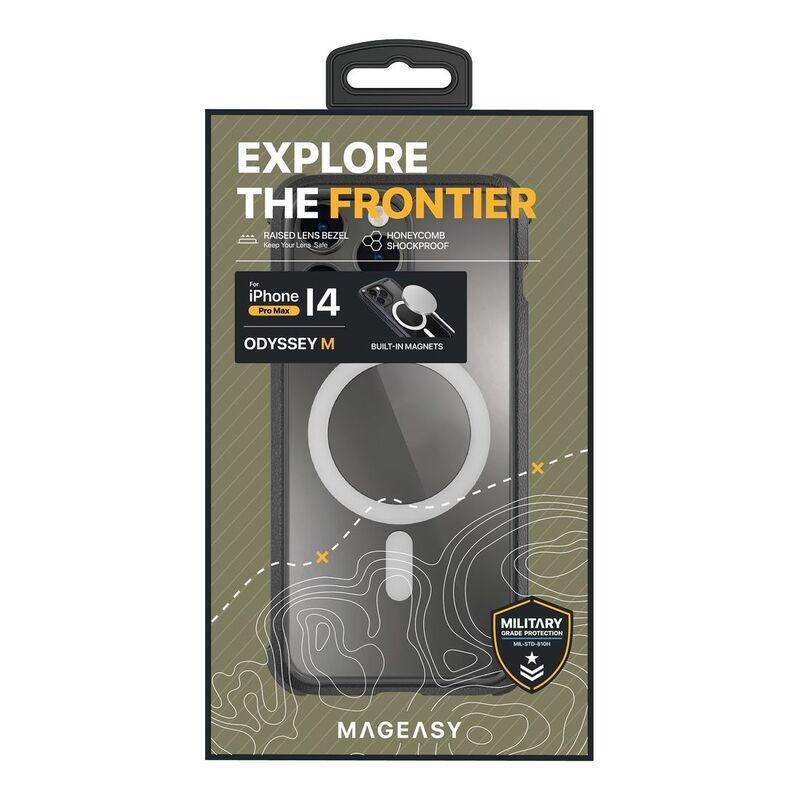 Mageasy ODYSSEY M Rugged Utility Protective MagSafe Case For iPhone 14 Pro Max - Leather Black, , large image number 1