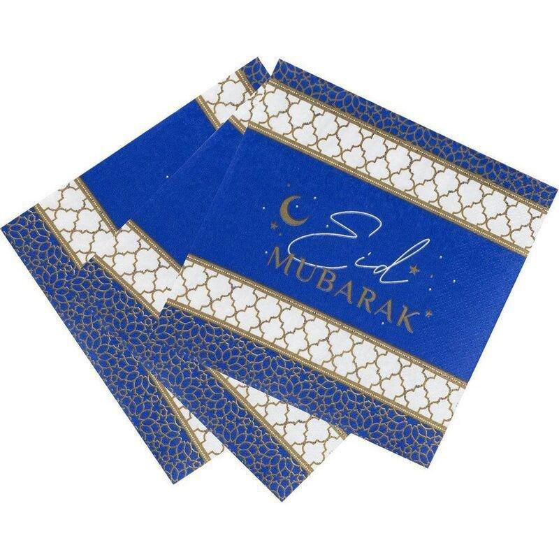 Talking Tables Party Porcelain Gold Paper Napkins - Eid (Pack of 21) (33 x 33cm), , large image number 0