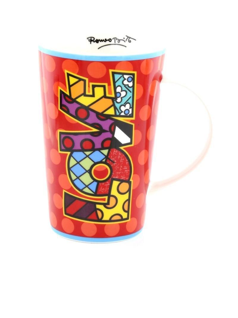 Romero Britto Love & Happy Word Mug Assorted 385ml, , large image number 0