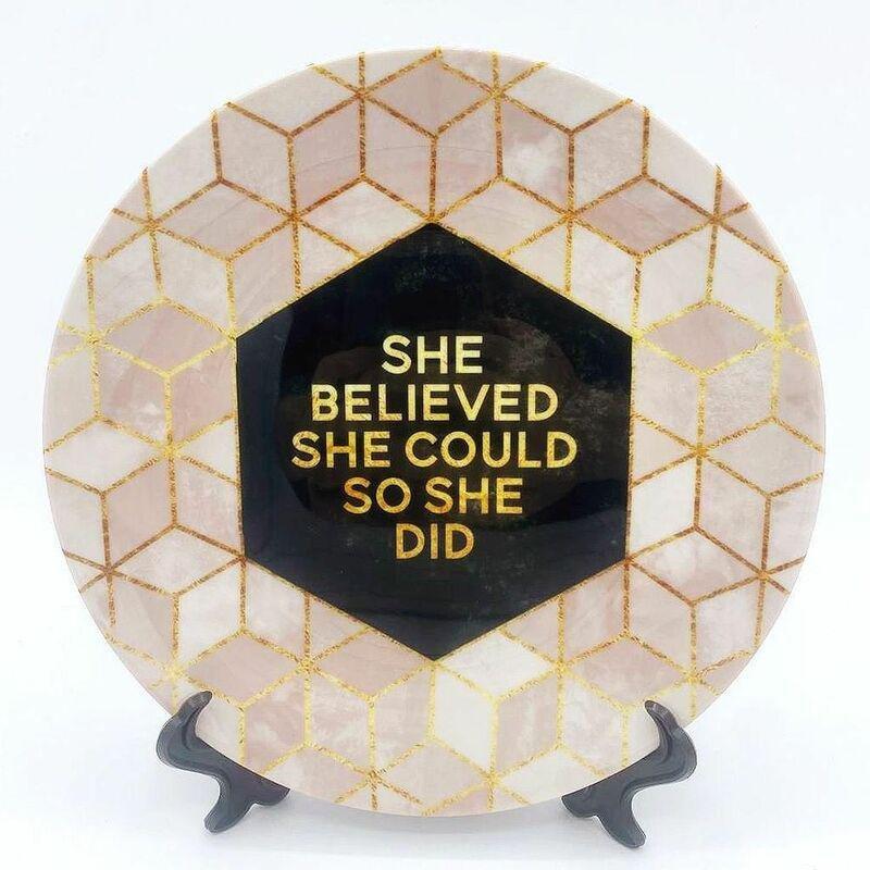 Art Wow She Believed 8 Inch Decorative Plate with Stand, , large image number 0