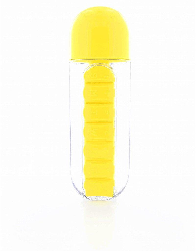 Asobu Pill Yellow Organizer Bottle 600ml, , large image number 0