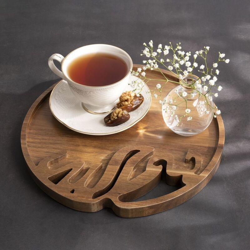 HilalFul Acacia Wood Tray - Bismillah (In the Name of Allah), , large image number 2