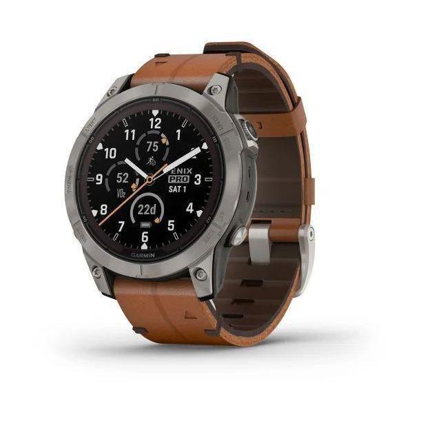 Garmin fenix 7 Pro - Sapphire Solar Edition Smartwatch - Titanium with Chestnut Leather Band (47mm), , large image number 0