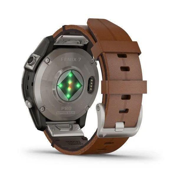 Garmin fenix 7 Pro - Sapphire Solar Edition Smartwatch - Titanium with Chestnut Leather Band (47mm), , large image number 2
