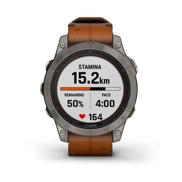 Garmin fenix 7 Pro - Sapphire Solar Edition Smartwatch - Titanium with Chestnut Leather Band (47mm), , large image number 5
