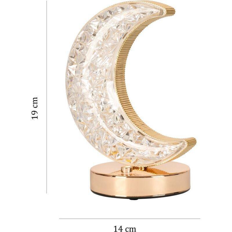 HilalFul Crystal Crescent Table Lamp, , large image number 2