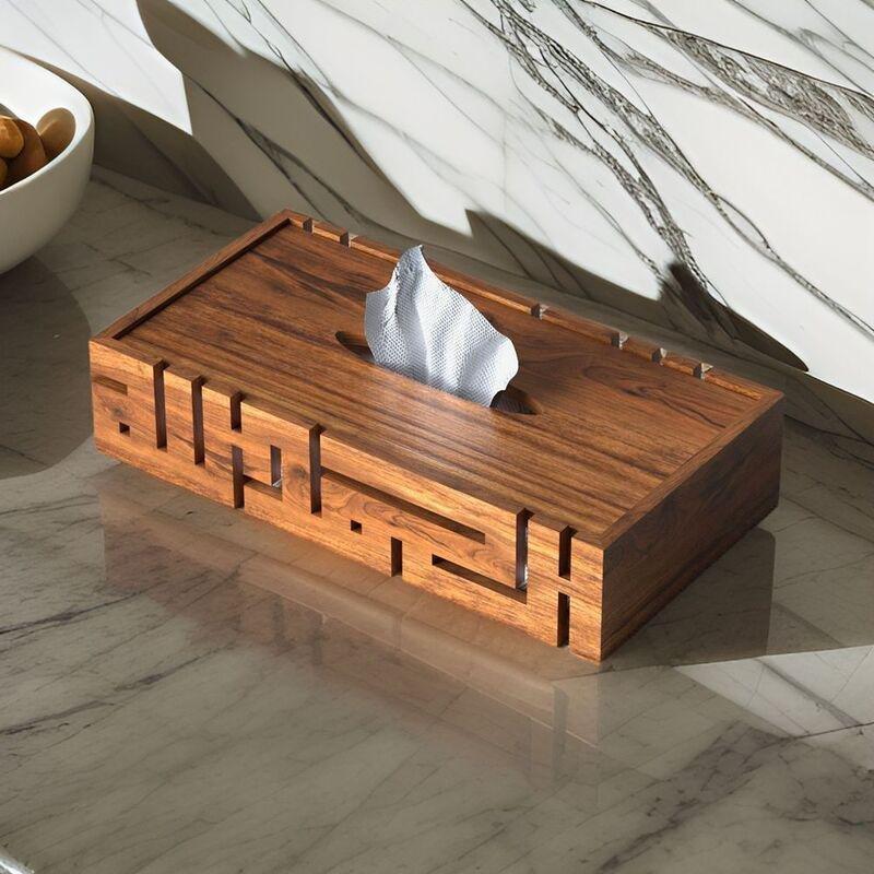 HilalFul Alhamdulillah Wooden Tissue Box, , large image number 0